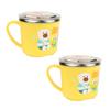 Lilpang Children's Pororo Non-slip Stainless Steel Cup 255ml + Lid Set, Mixed Colors, 2 Sets