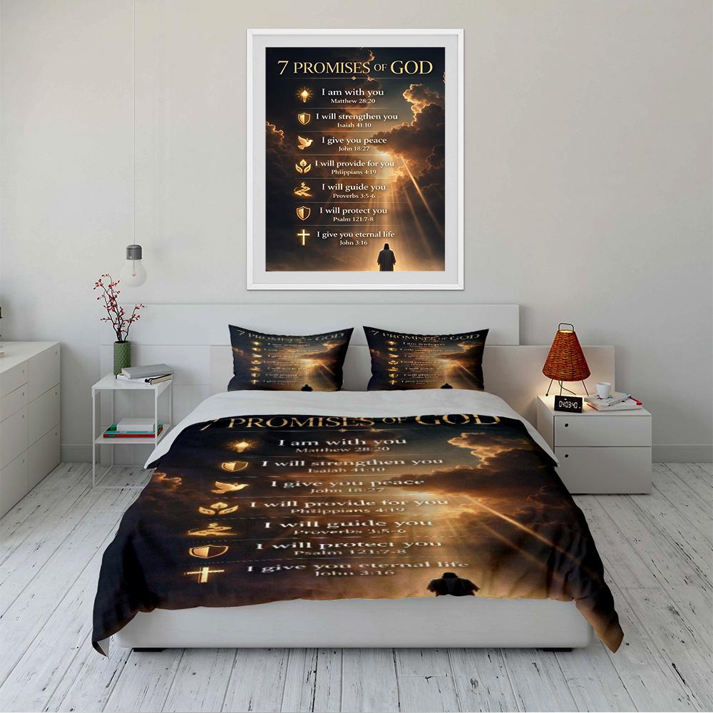 7 Promises of God Comforter Set Bedding set (1 duvet cover, 2 pillowcases, duvet not included)