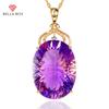 Новый роскошный кулон с аметистом, золотое ожерелье с бриллиантами и кристаллами, подвеска для женщин, очаровательное свадебное и помолвочное ювелирное изделие