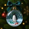Animal Christmas Ball Ornaments Handcrafted 3D Turtle/Penguin/Bee/Dachshund Clear Ball Ornament for Xmas Tree Holiday Home Party Decor
