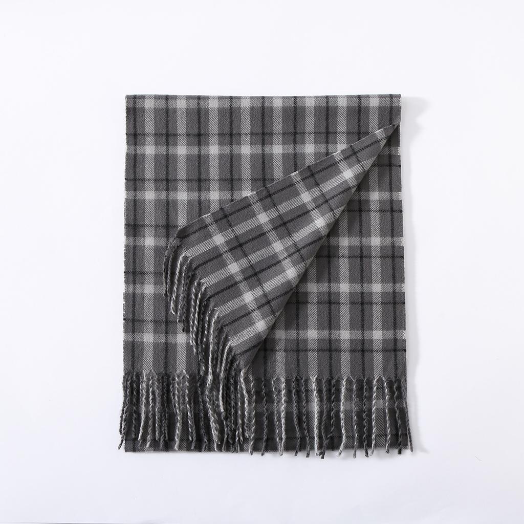 Autumn And Winter New Men'S Scarf Black And White British Style Imitation Cashmere Versatile Shawl Warm Double-Sided Scarf