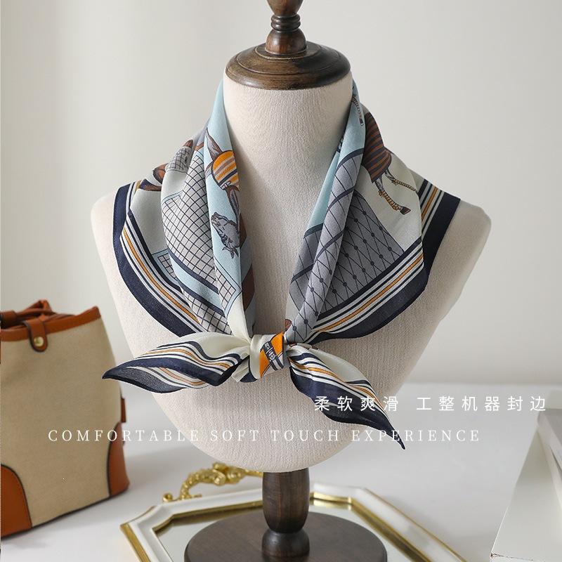 Light luxury smog department! Silk double crepe silk scarf femininity fashionable Jiugongge horse mulberry silk shawl dual-purpose