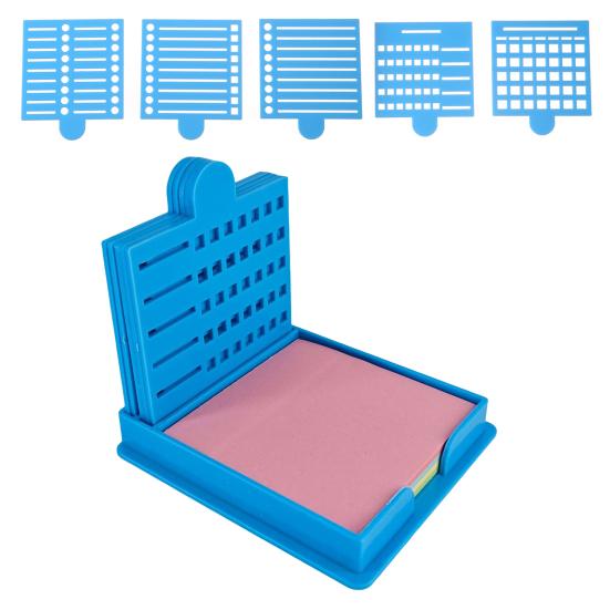 Держатель для липких заметок с 5 трафаретами 3" x 3" Диспенсер для липких подушечек