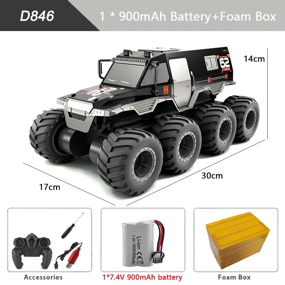 Радиоуправляемая машина 8x8 8WD Внедорожный амфибийный трюковой автомобиль 8-колесный скоростной гоночный грузовик Водонепроницаемый краулер 2.4G Машинки на радиоуправлении Игрушки