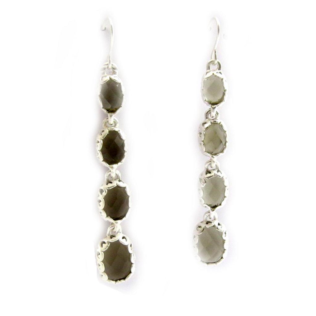 Les Trésors De Lily [E4187] - 'Cristal Palace' Earrings Gray