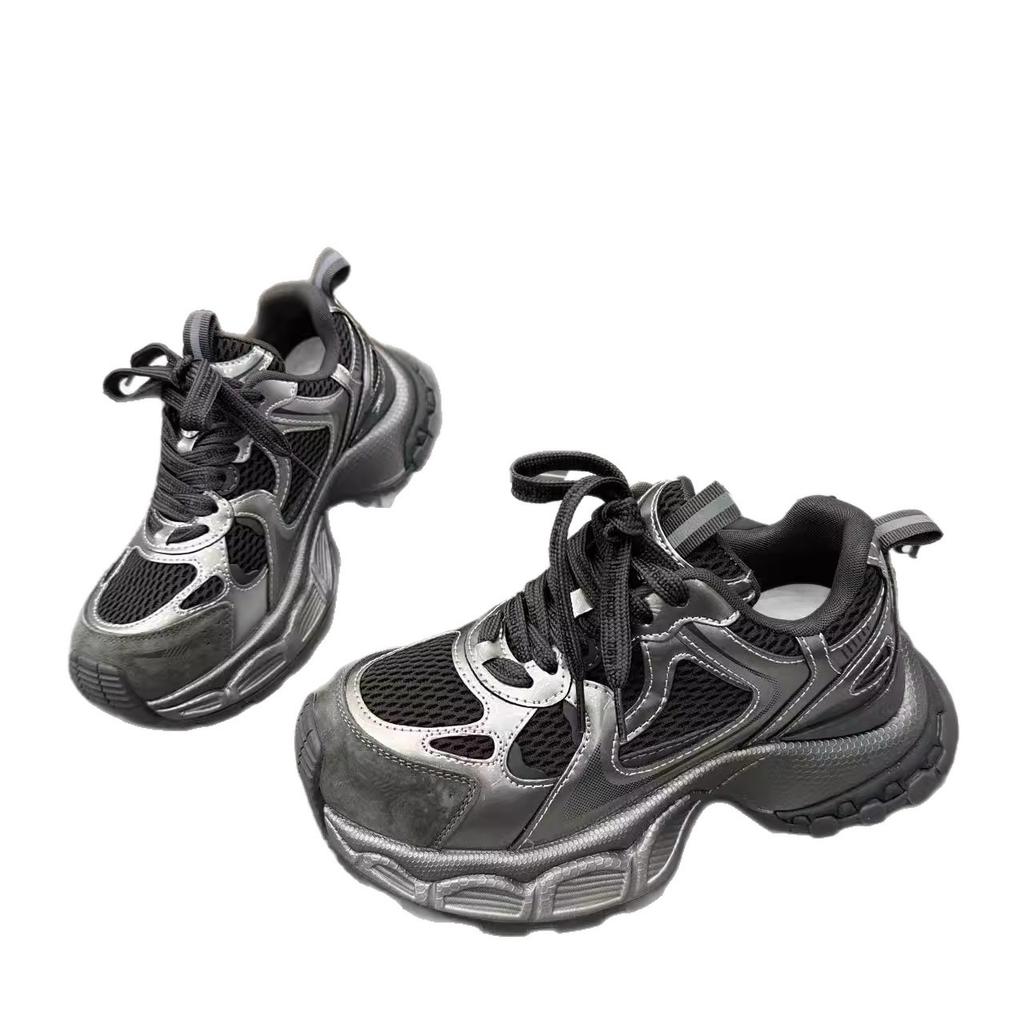 5 см ретро европейские папины кроссовки женская обувь 2025 осень новинка на толстой подошве удобные и дышащие повседневные спортивные кроссовки