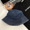 Стиль для активного отдыха ~ джинсовая шляпа-ведро для женщин, весна и лето, большие карнизы, закрывающие лицо, солнцезащитный крем, повседневная универсальная шляпа для умывания для мужчин
