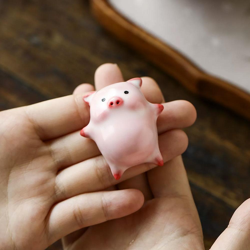 Керамическая Плюющаяся Пузырями Свинья Чайные Питомцы Веселая Лежащая Свинья Плюющаяся Пузырями Мультяшная Керамическая Чашка Чайный Набор Украшение