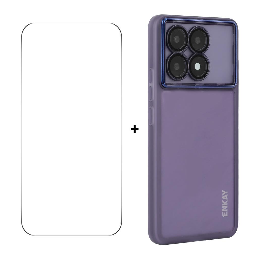 For Xiaomi Redmi K70 Pro 5G/Xiaomi Redmi K70 5G Case Matte TPU Phone Cover with Lens Film+9H Glass Protector