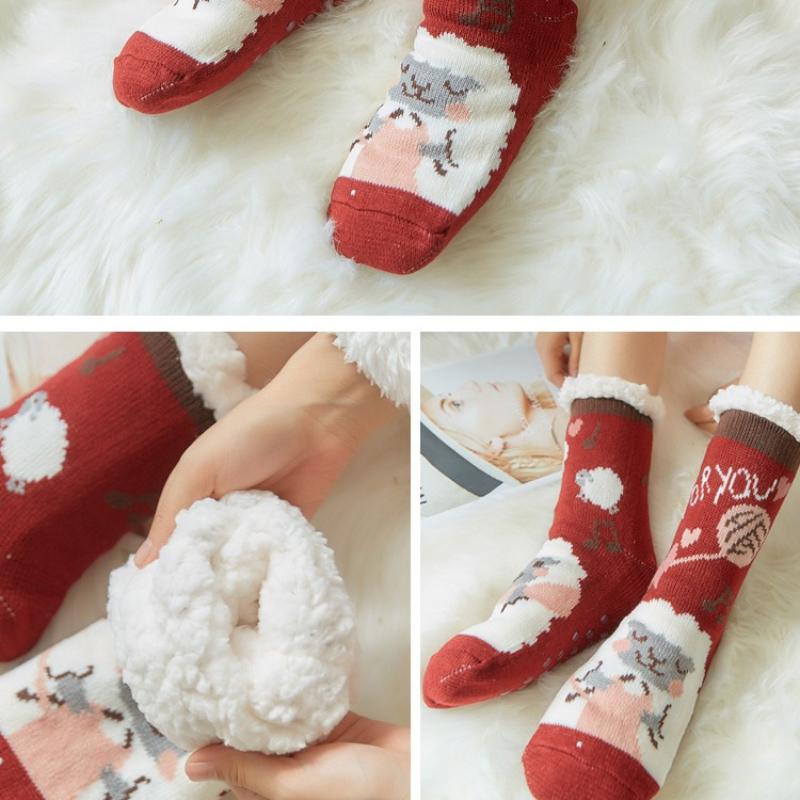 Women Winter Warm Soft Indoor Socks Cozy Plus Pile Carpet Sleeping Sock