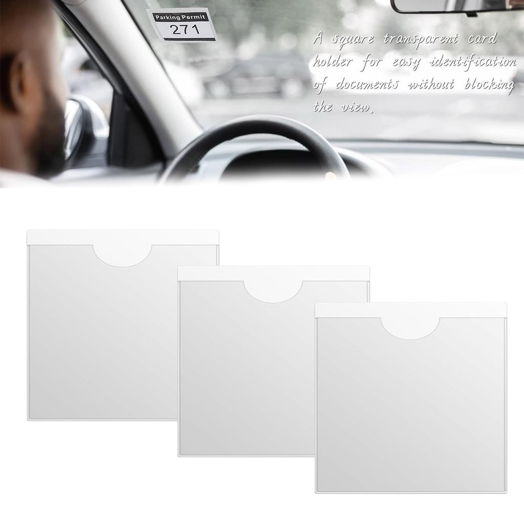 Держатель парковочного разрешения на лобовое стекло автомобиля, самоклеящиеся держатели для разрешения на парковку, квадратный держатель для лобового стекла, прозрачный для автомобиля
