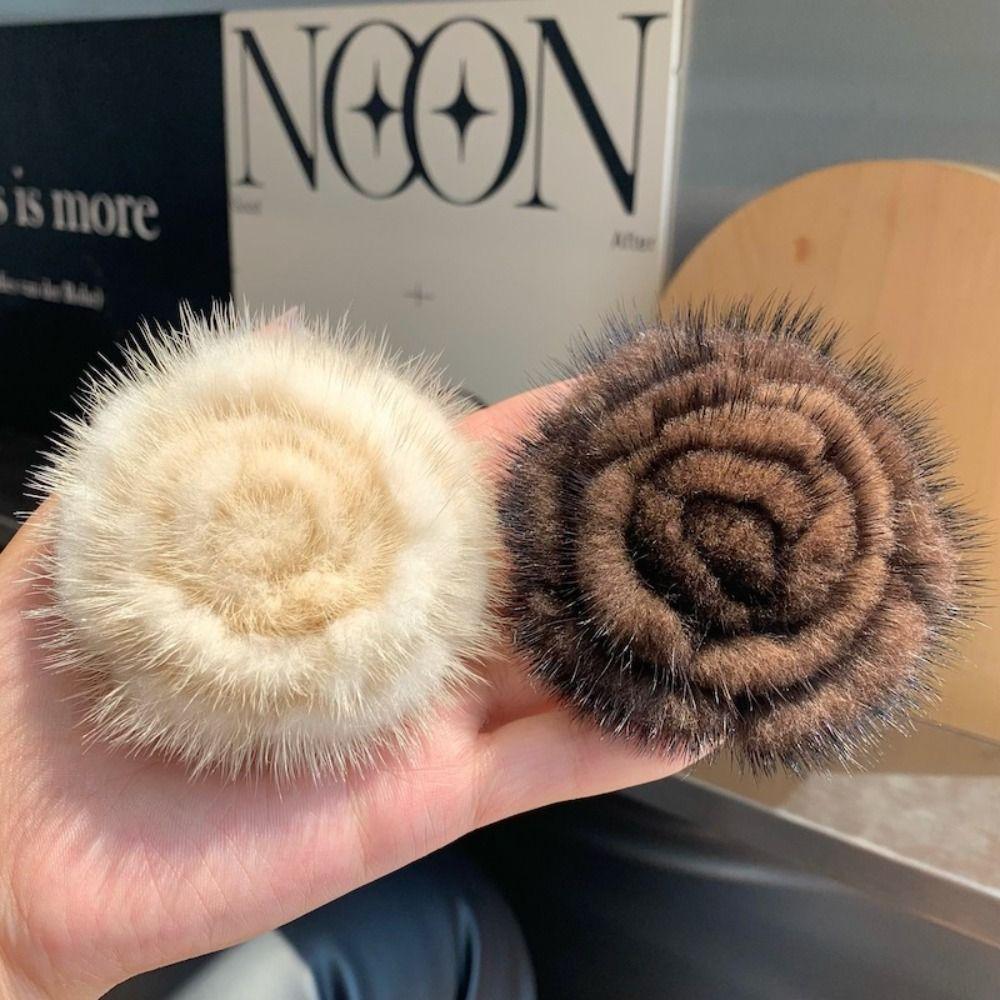 Брошь-цветок из натурального меха норки, женская, простая, модная, высококачественная, булавка для свитера, аксессуары, одежда, шарф, декоративные аксессуары