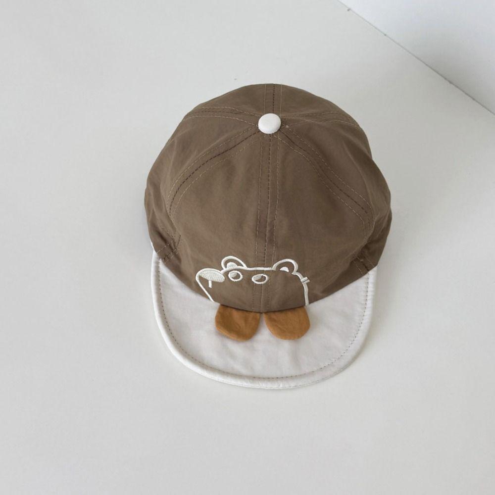 Casual Infant Sun Visor Hat Quick Dry Kids Peaked Caps Spring Cartoon Bear Baby Hat  Boys/girls