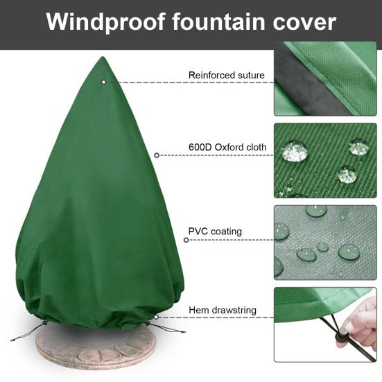 Водонепроницаемый чехол для фонтана, складная ткань Оксфорд, ветрозащитный, анти-УФ-защитный чехол для сада