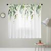 2 Pieces HD Digital Green Large Leaf Print Curtains Home Decorating Style Decorating Living Room Bedroom Rodding Curtains Effect