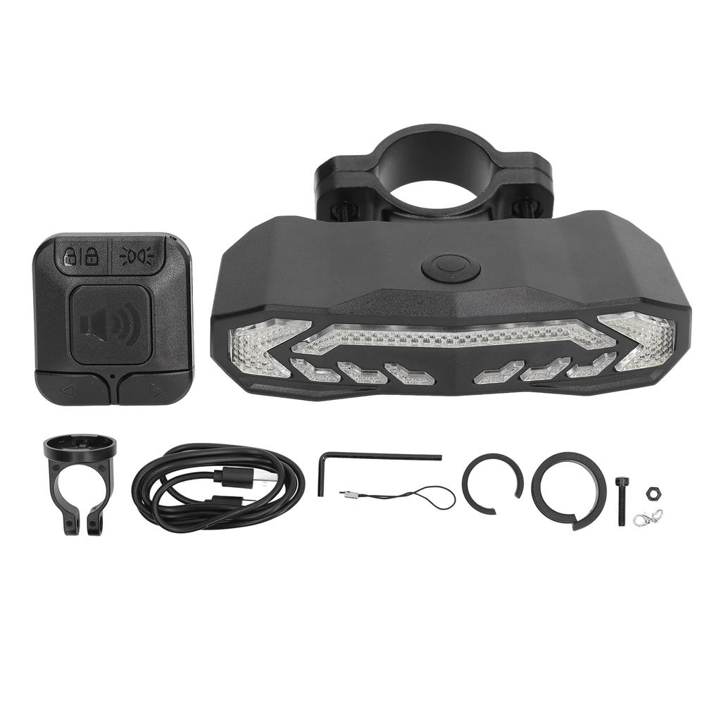 Multifunction Smart Bike Tail Brake Light with Remote Control Antitheft Alarm Function 6 Warning