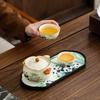 Mengqu Panda Tea Set Guochao Light Luxury Ru Kiln Opening Film Household Complete Set of Tea Trays High-end Gift Boxes Business Customization