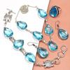 Topaz Blue London Jewelry Set  Gemstone Necklace Gift Sterling-20