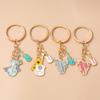 New Enamel Violin Guitar keychain Women Girls Musical Instrument Key Ring Pendant for Handbag Decor DIY Key Holder Jewelry Gift