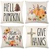 Thanksgiving Pillow Cover Pumpkin Letter Print Home Living Room Decoration Sofa Cushion Cover Bedroom Pillow Cover