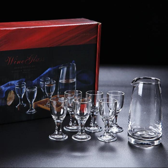 Набор из 6+1 бокалов для вина, домашний диспенсер для вина, подарочный набор бокалов для вина, стакан для спиртных напитков, рюмка 10 мл, прозрачный стаканчик для напитков.