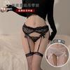 Sexy Underwear Garters Women's Sexy Perspective Lace Bow Stockings Mesh Socks One-piece Suit Women