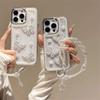 Для Apple 16 Promax Чехол для мобильного телефона Новый стиль для IPhone 15 Маленький свежий стиль 17 Жемчужный Прозрачный Бабочка Блестящая пудра