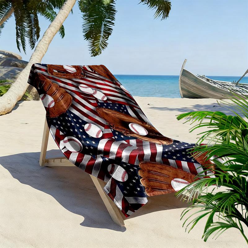 Sports Print Beach Towel, Large Soft Quick Dry Towel for Beach Camping Swimming