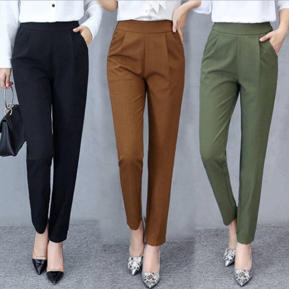 Pleated Business Harlan Pants Slim Fit Professional Pants Casual Haren Pants Women Spring