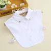 Shirt Fake Collar Metal Buckle Small Crown Cotton Shirt Collar Solid Color Retro Shirt Fake Collar B22