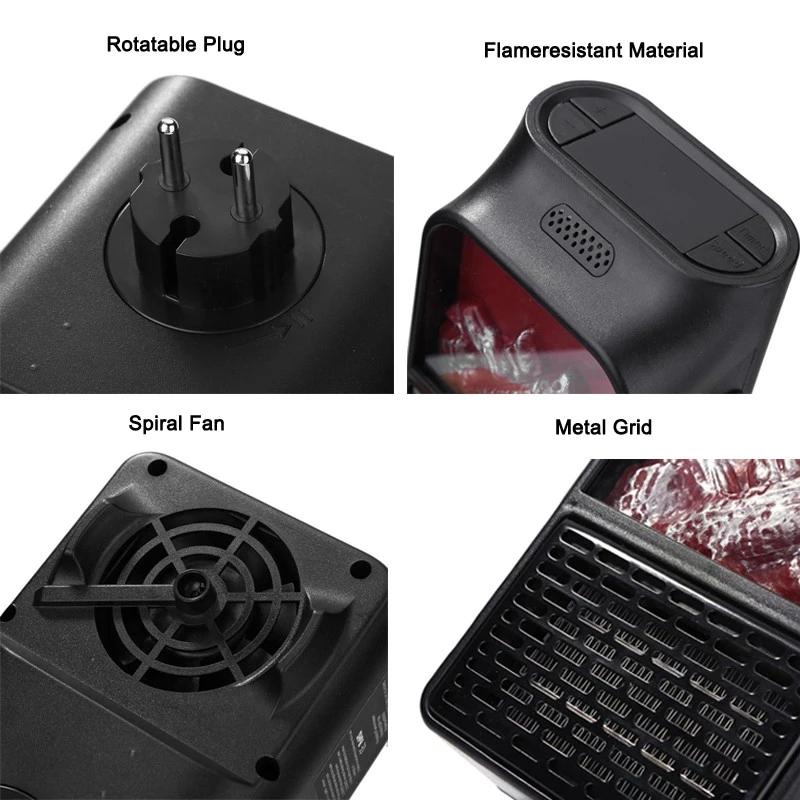 500 Вт Мини Электрический Вентилятор Нагреватель Портативный Подключаемый Настенный Керамический Нагреватель Воздушное Отопление Зимний Комнатный Теплый Термостат С Дистанционным Управлением