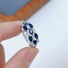 Sace Gems Кольца из стерлингового серебра 925 пробы с изменяемым размером 2*5 мм с натуральным сапфиром для женщин, ювелирные изделия для помолвки, коктейля и вечеринки