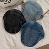 Retro Harajuku Style Washed Denim Forward Hat For Men And Women Spring Summer Casual Versatile Show Face Small Literary Berets