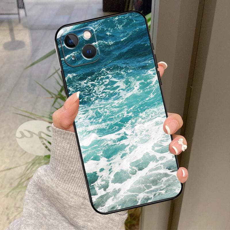 Синие Морские Волны Чехол для iPhone 17 Pro Max 16 15 13 12 11 14 Pro Max Plus 13 12 Mini 16e 17 Air Задняя Крышка