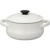 Nodahoro Enamel Casserole, 21cm, Gas/IH Compatible, Double-Handled Pot with Excellent Heat Retention, Made In Japan, Luke LK-21T