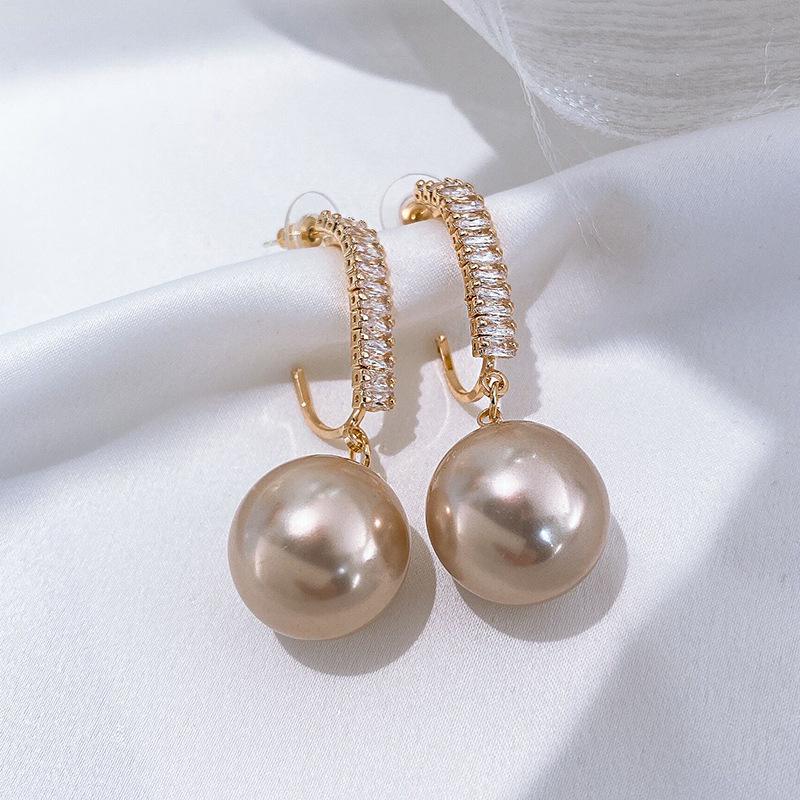 Трендовые серьги 2023 года из серебра с кристаллами и жемчугом высокого класса: Изысканное, Легкая Роскошь Заявление для Женщин