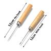 2pcs/lot Wooden Handle Sewing Awl Hand Stitching Leather Bracelet  Taper Craft Needle With/No Hooks For DIY Jewelry Making