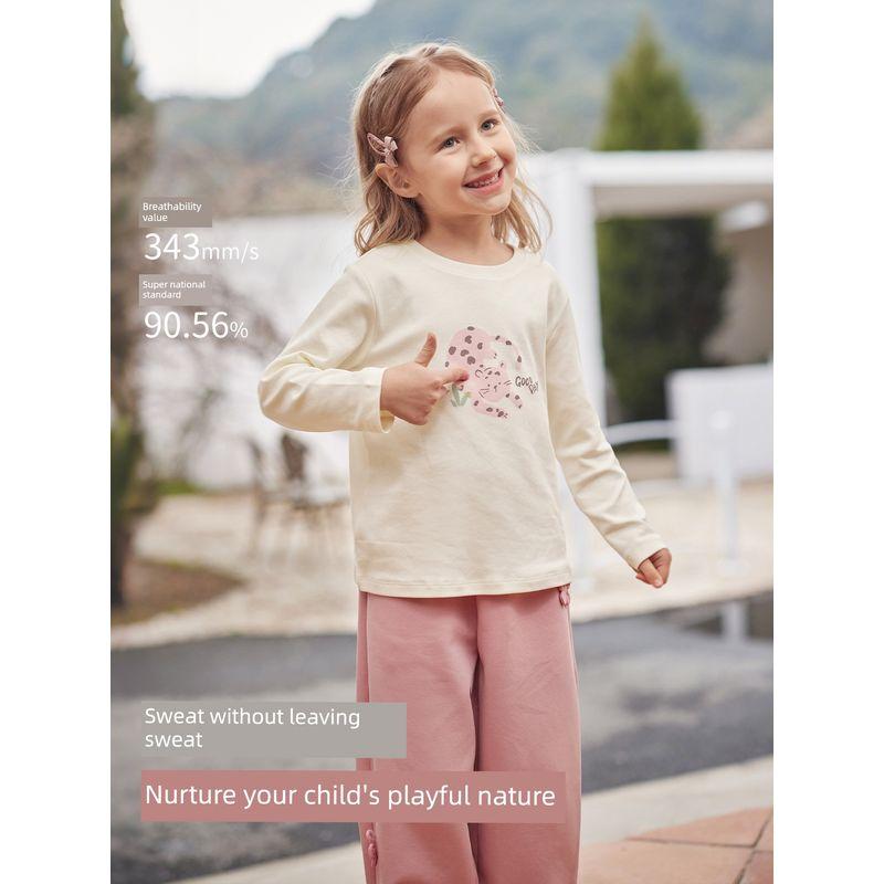 David Bella Girls' Long-Sleeved T-Shirt Boys' Class a Pure Cotton Top 2026 New Spring Fashion Children's Stylish Base Shirt