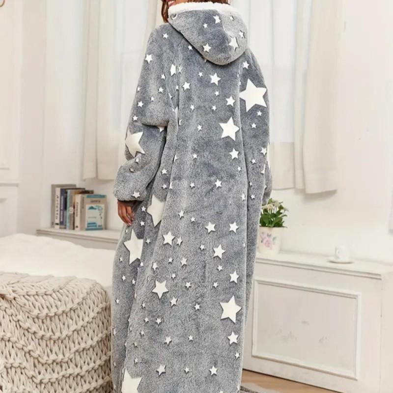 Winter Fleece Lined Hooded Blanket Sweatshirt Oversized Loungewear Home Outdoor