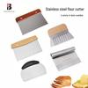 Нержавеющая сталь Деревянная ручка Скошенный резак для теста и рисовой лапши