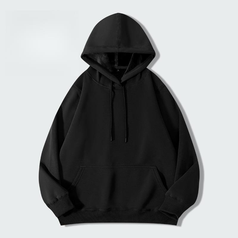 Men's Clothing Sweatshirt 420g Velvet Hooded Sweatshirt Men's Hoodie Solid Color Large Size Autumn and Winter Men Jacket
