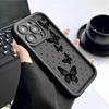 Черный кейс для телефона с узором «Бабочка» для iPhone 14/15/16/17 Pro Max