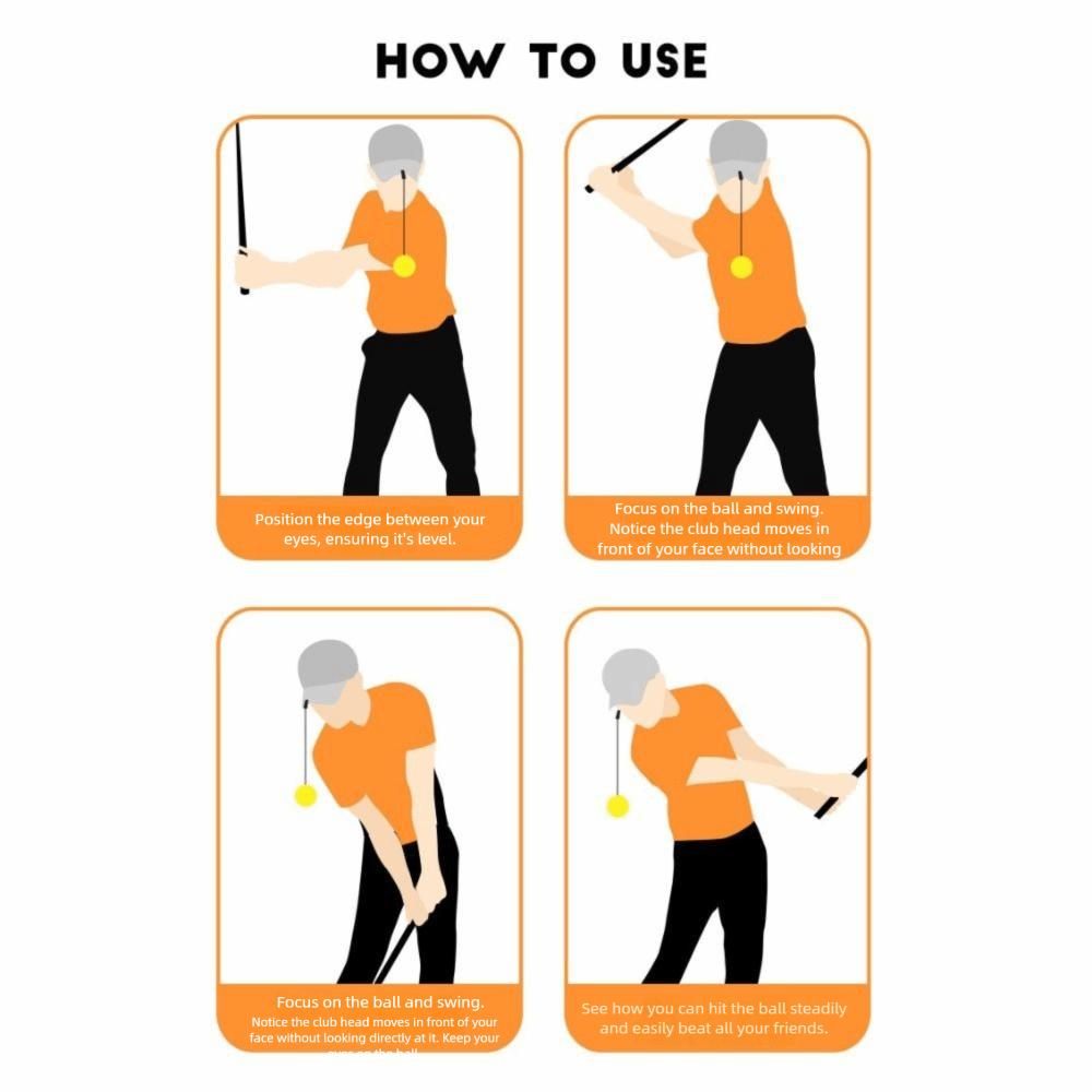 Rotation Training Golf Head Balance Trainer Adjustable Length Golf Swing Trainer Training Aid