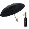 Seraphelix High Windproof Folding Large Size Wooden Umbrella for Super Auto Perfect Parasol for Business or Rainy Season Umbrella, - Handle, Men,