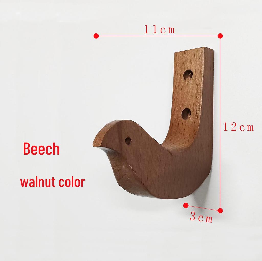 Настенный держатель-подставка из массива дерева для гуциня и крючок для аксессуаров