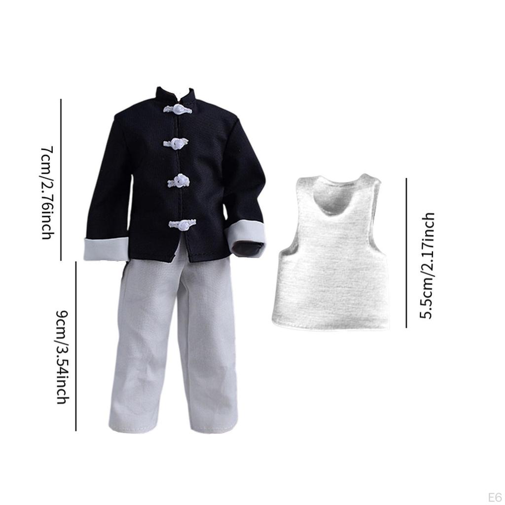 3 Pieces 1/12 Coat and Pants Vest, Handmade Doll Clothes, Miniature Clothing Costume for 6 Inch Male
