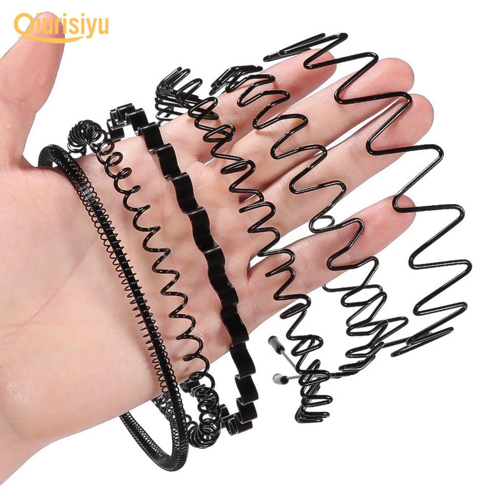 Мужская металлическая волнистая повязка на голову, заколки для волос, обруч для волос