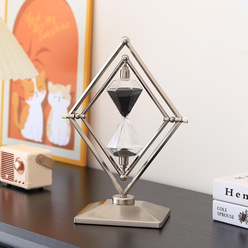Creative Geometric Hourglass Ornament: Luxury Soft Furnishings for Office or Study Decor