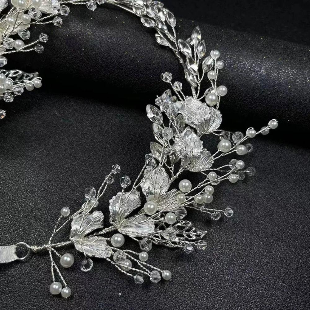 Handmade Bridal Headband Zinc Zinc Alloy Leaf Bridal Tiara Hair Vine Retro Crystal Headpiece Bridal Party