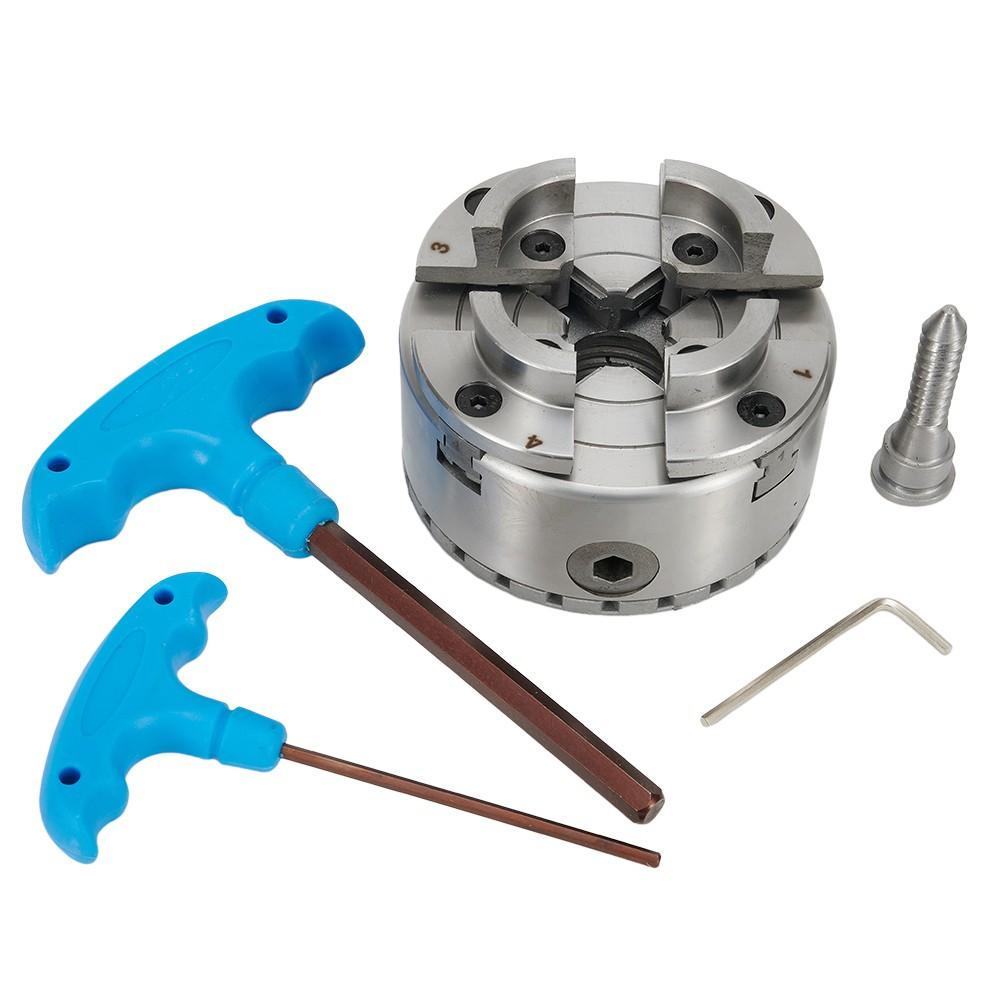 4-дюймовый 4-кулачковый самоцентрирующийся токарный патрон с резьбой M33, гаечный ключ 2,5 мм, внешний диаметр патрона 96 мм